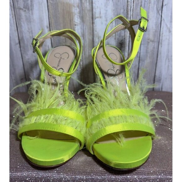Jessica Simpson Lime Green Neon /yellow Neon Pumps High Heels Size 7M - Picture 4 of 9